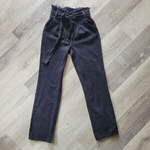 Hudson Jeans Black Paper Bag Pants With Belt Sz 24 Casual Trousers